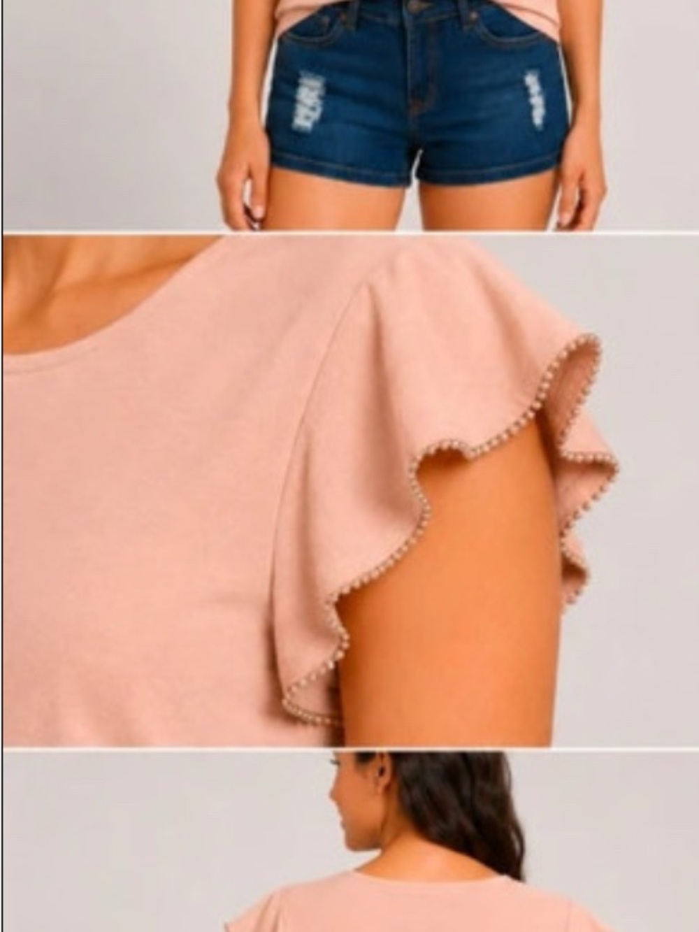 Ted Baker Blush Pink Flutter Sleeve Tee